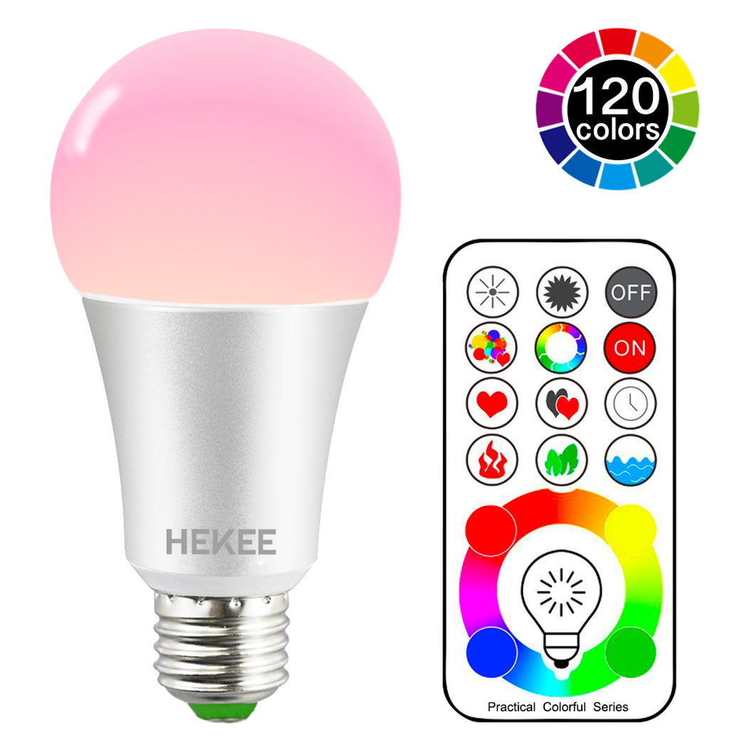 HEKEE 3G generation RGBW light bulb with remote control E27