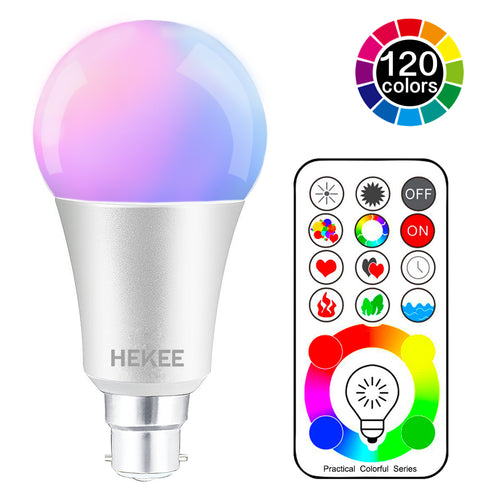 HEKEE 3G generation RGBW light bulb with remote control B22